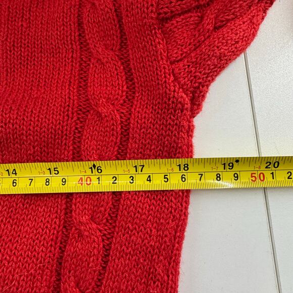 Vintage Y2K Altitude Deep V Neck Red Striped Preppy Pullover Sweater Size Small - Picture 4 of 5